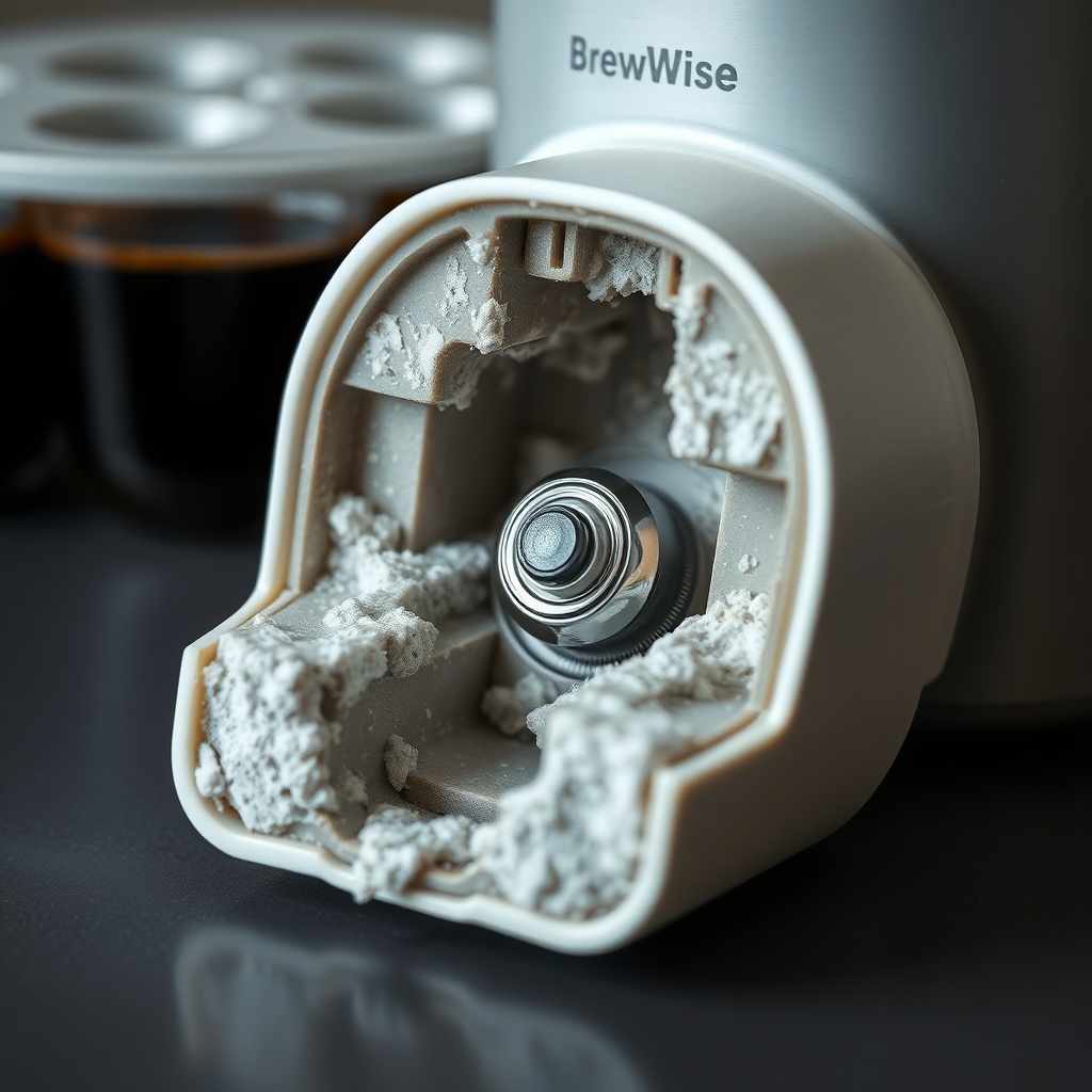 A photorealistic image of a BrewWise thermoblock cut in half