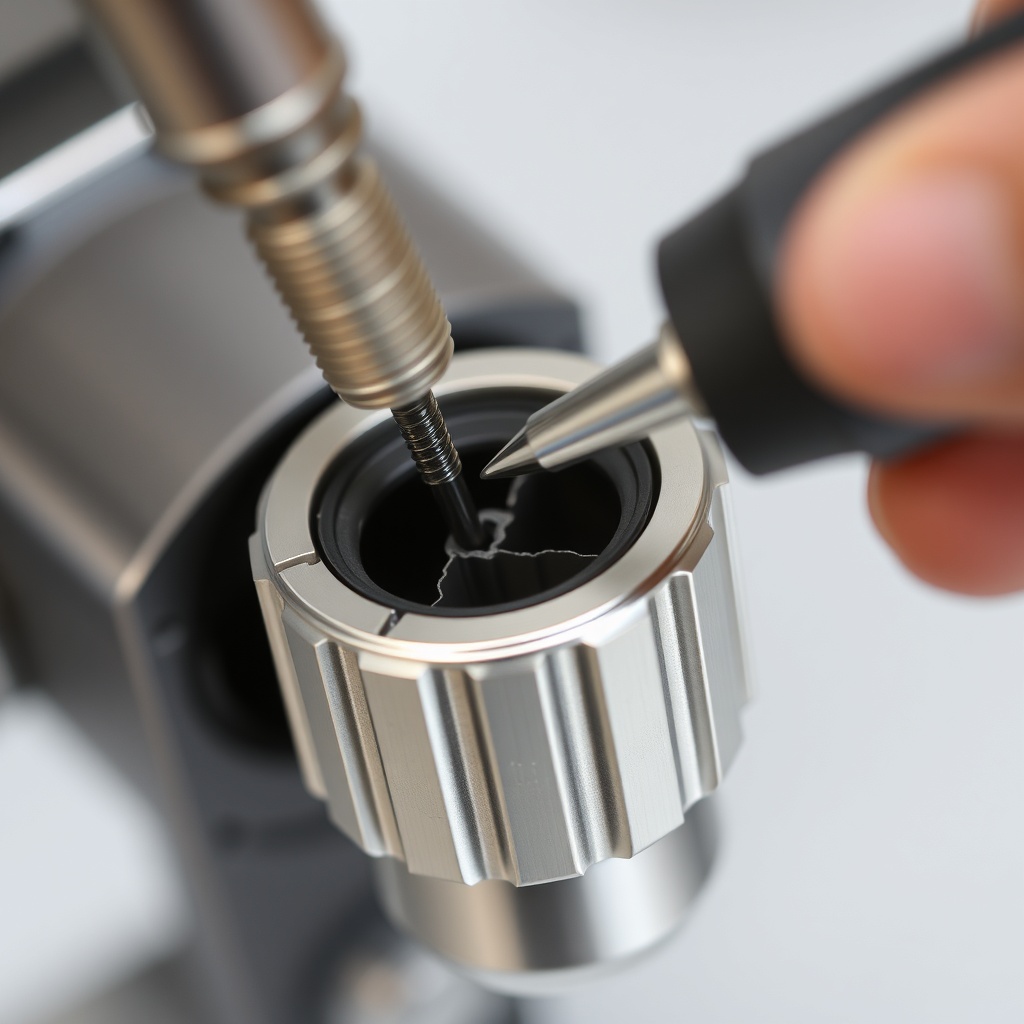 <a photorealistic image of a screwdriver tip prying out a worn
