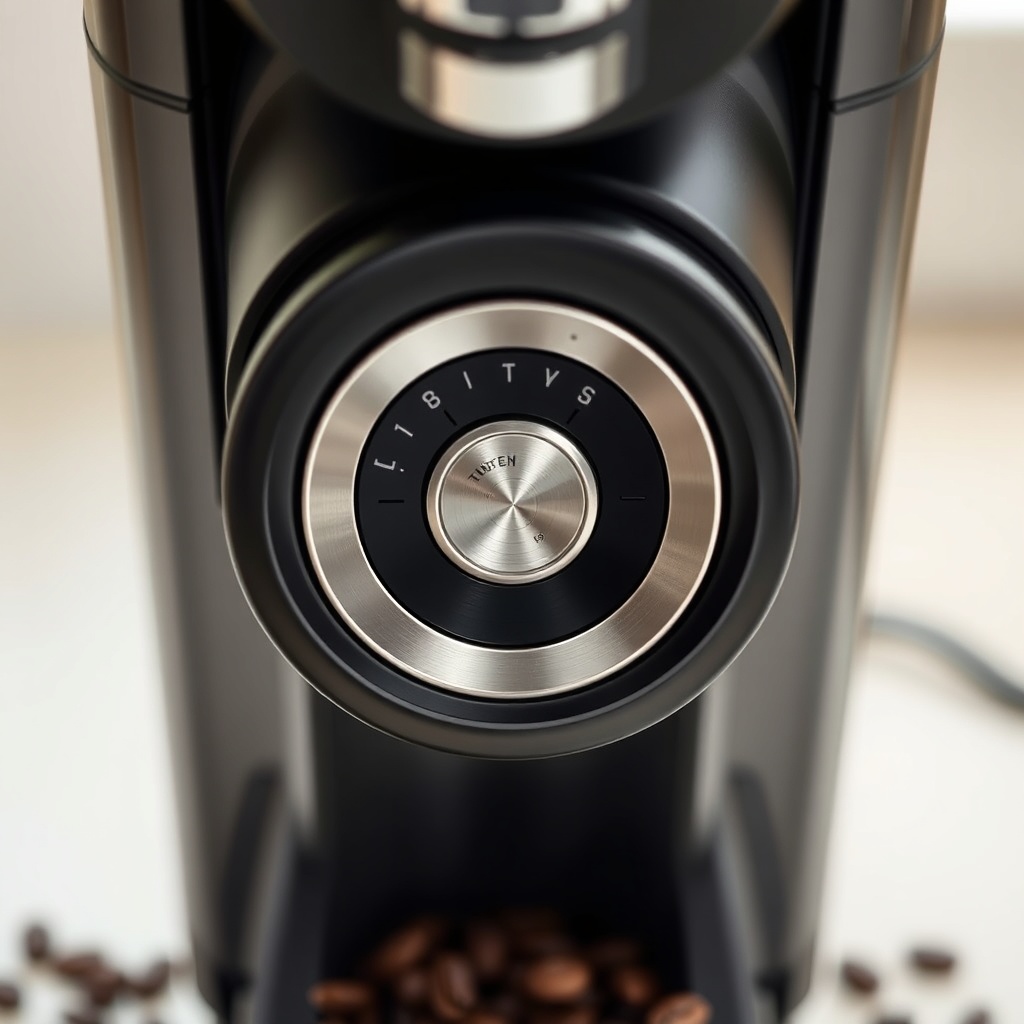 <clean photorealistic photo/illustration of the De'Longhi Magnifica S bean hopper open sho