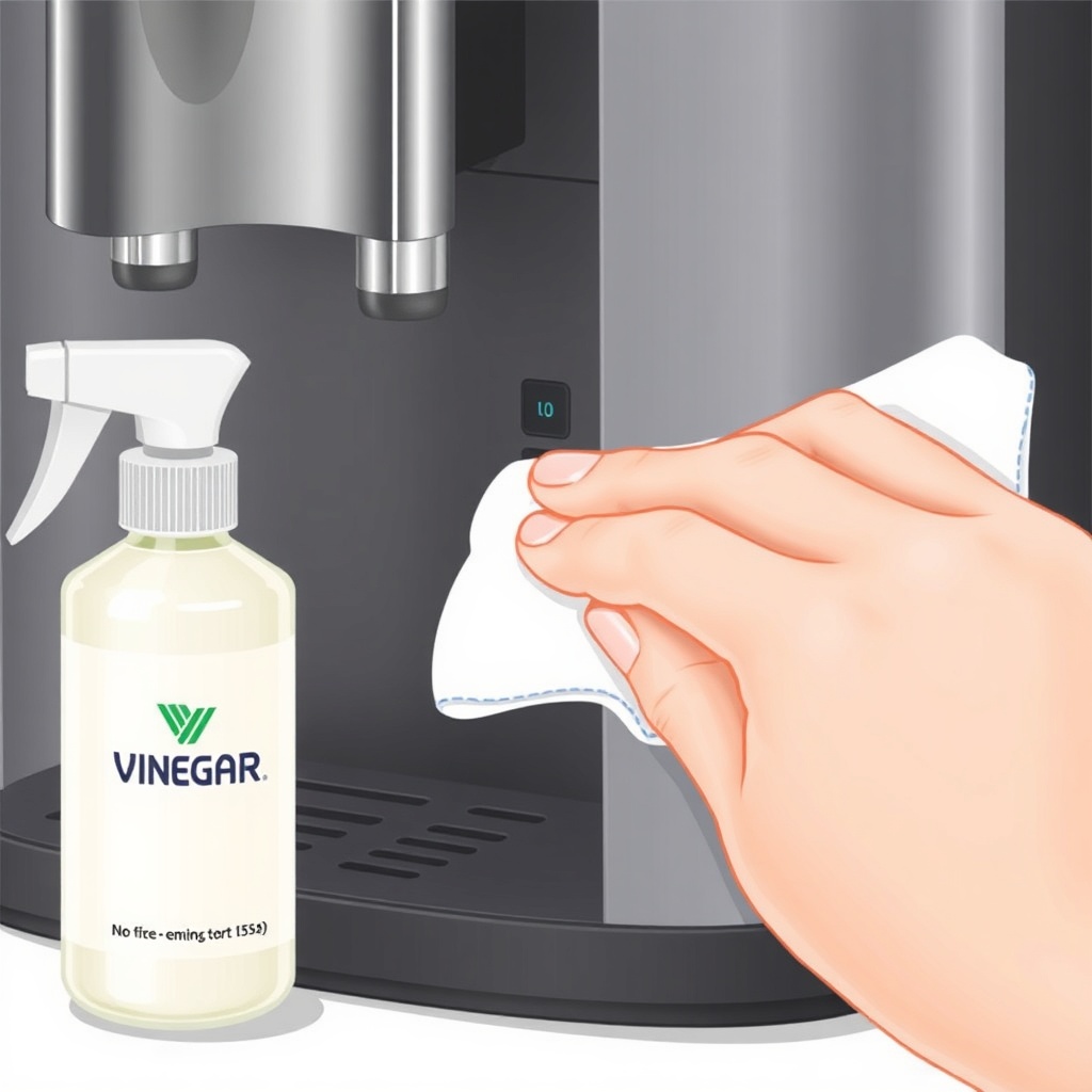 A close-up illustration showing a hand using a microfiber cloth to clean the interior reed