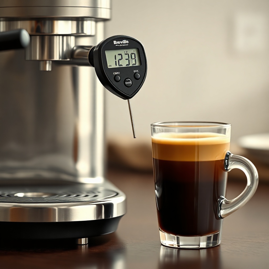<clean photorealistic photo of a TDS meter being dipped into a glass of water next to a Br