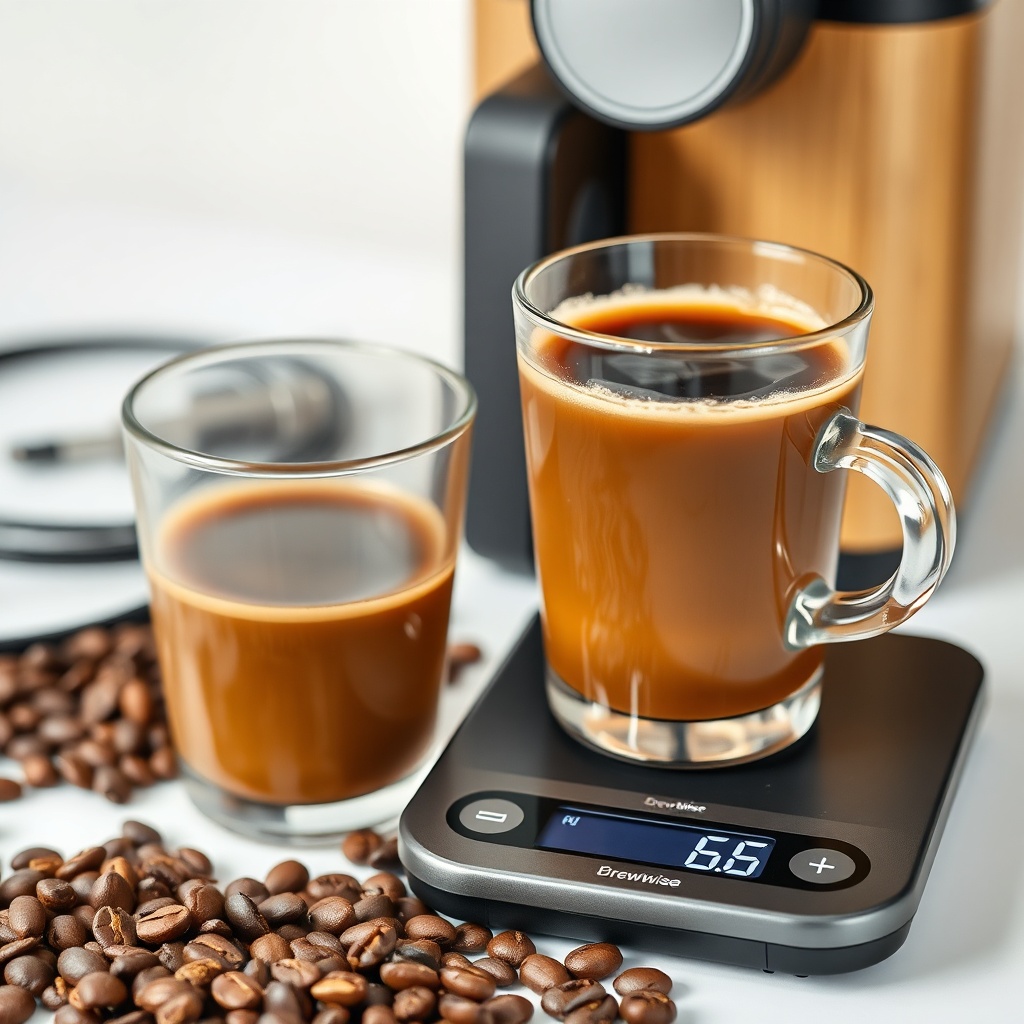 <clean photorealistic photo/illustration of a cup of cold brew concentrate next to coarsel