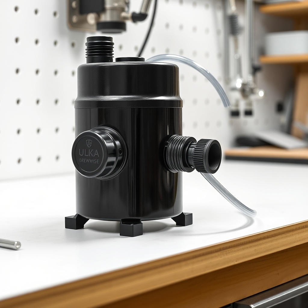 <clean photorealistic photo of a replacement BrewWise Thermoblock pump (Ulka EP5) with att
